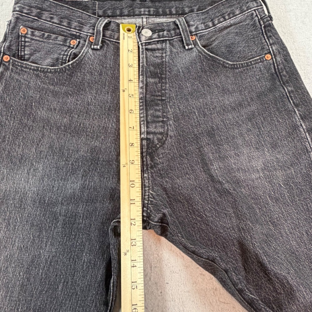 Levi's 501 '93 Straight Jeans Mens 32x32 Washed Black Button Fly Denim - Picture 9 of 12